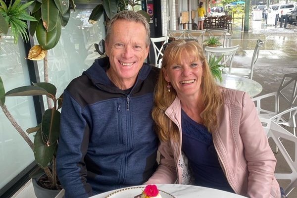 Trevor and Fiona at the cafe together